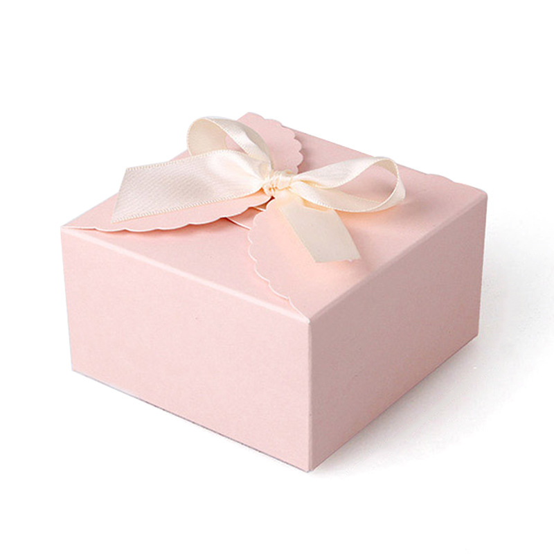 Solid Color Simple Square Handmade Soap Folding Packing Box in Stock Pink Candy Gift White Card Color Small Paper Box