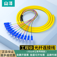山泽电信级跳线尾纤12芯SC/FC/LC束状尾纤单模光纤OM3多模LC光纤