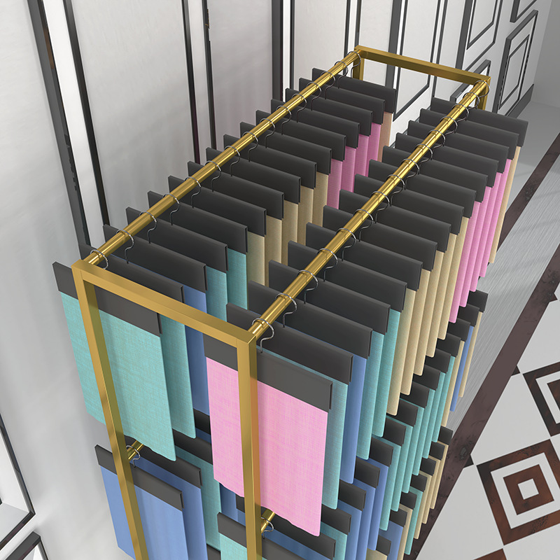 布料样品陈列架多层皮革家纺窗帘吊卡展会货架面料样板展示架子