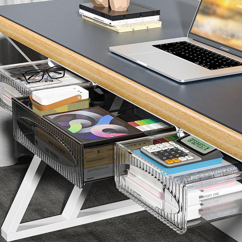 粘贴抽屉桌下隐形桌下抽屉免打孔办公桌抽屉简易加厚台下抽屉