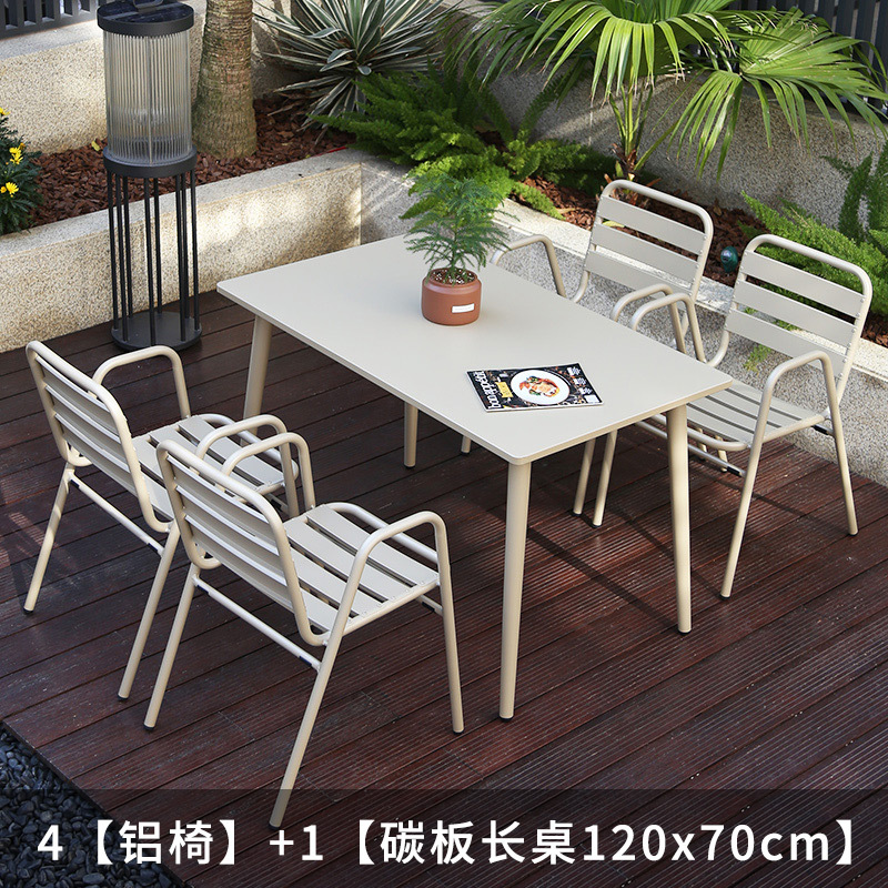 Outdoor Desk-Chair Courtyard Garden Balcony Leisure Chair Tea Table Three-Piece Coffee Shop Outdoor Terrace Tea Table Combination
