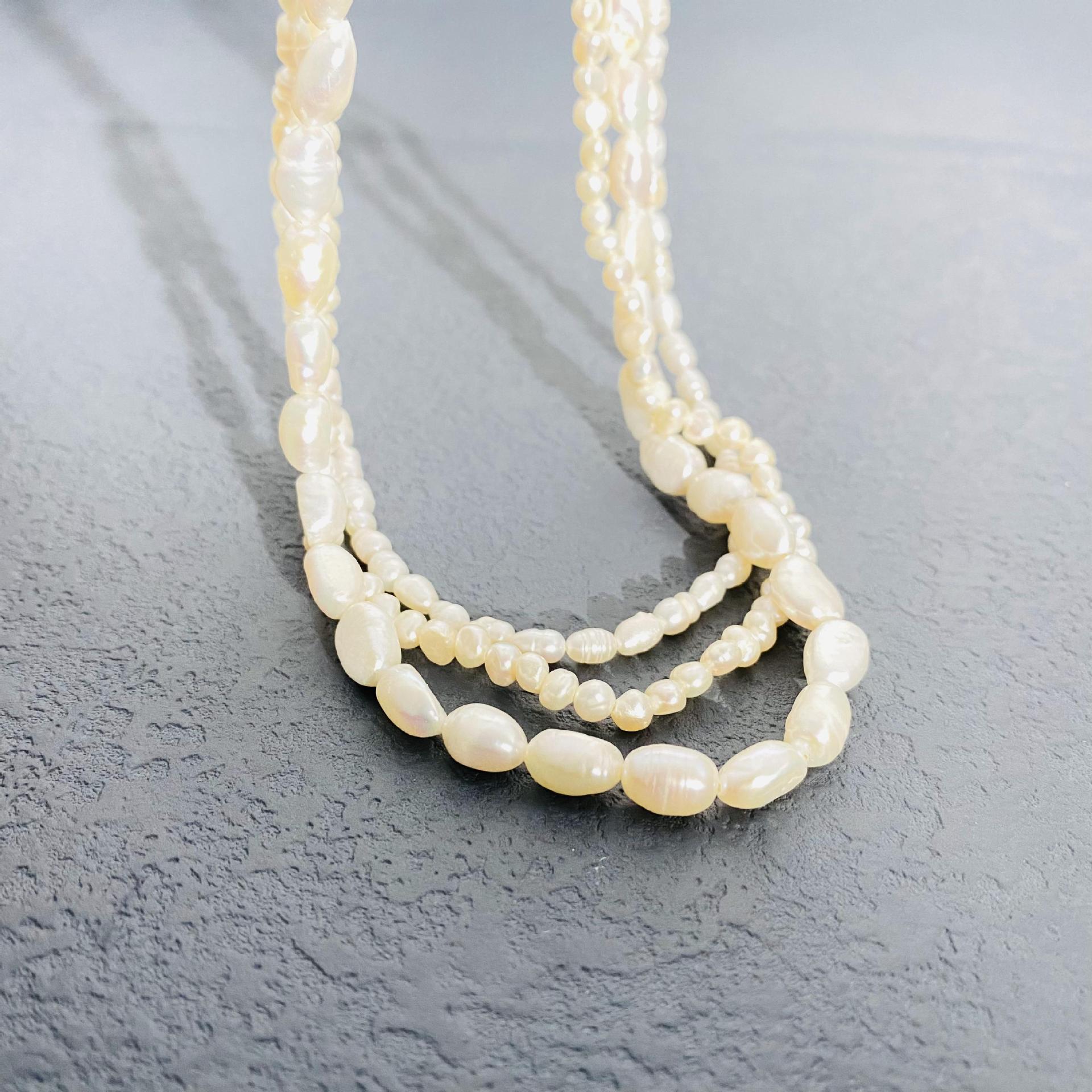 法式气质三层巴洛克不规则珍珠项链小众设计高级感百搭锁骨链颈链