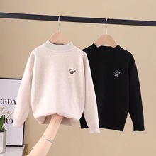 儿童毛衣纯棉中大童男童针织衫套头长袖胡子打底衫cotton sweater