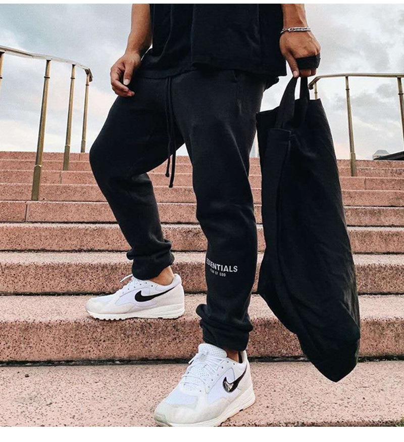 欧美跨境essentials潮牌fog抽绳休闲卫裤高街束脚男女长裤子加绒