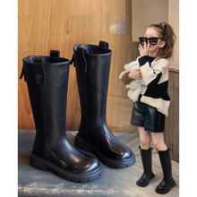 女童靴子2022冬季新款长靴儿童马丁靴二棉黑色长筒靴皮靴高筒靴