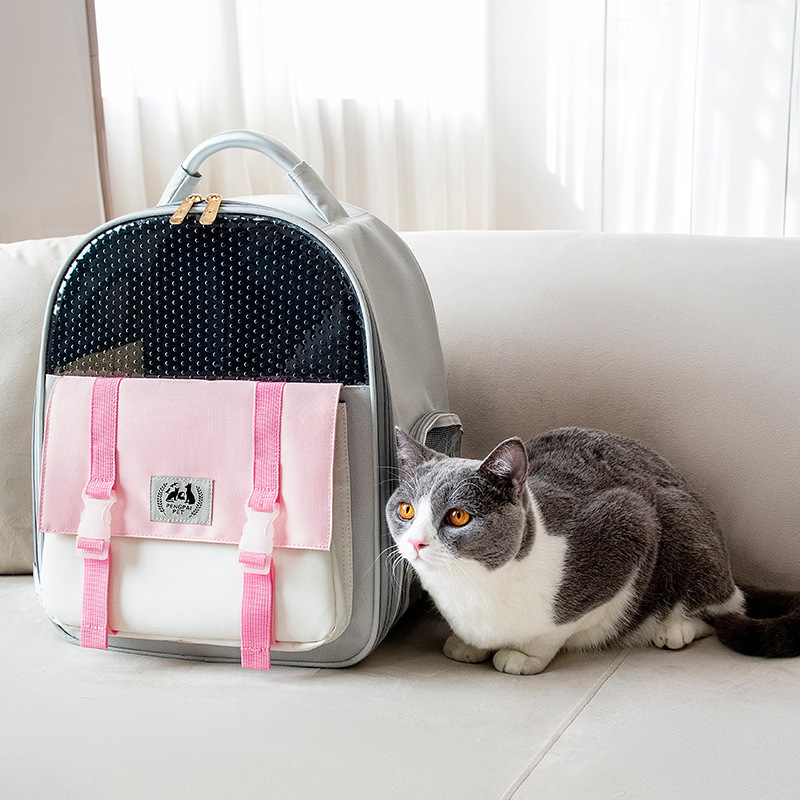 New Cat Bag Outdoor Breathable Backpack Pet Bag Foldable Backpack Large Capacity Dog Bag Wholesale Three-Dimensional Handbag