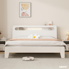 实木床简约小户型现代1.8米家用双人床1.5出租房经济储物单人床架