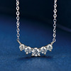 AINUOSHI Korean Edition fashion Smile Morsang Necklace temperament Ultra cents 925 Silver Mosang Pendant