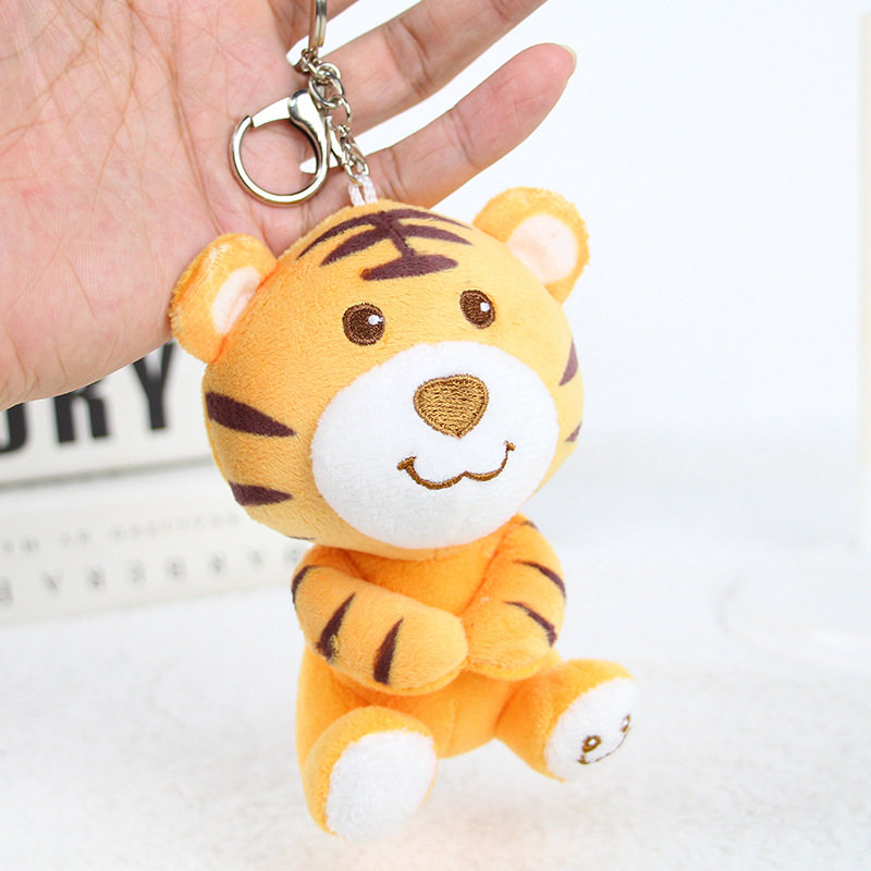 小礼物卡通精致迷你包包挂件公仔毛绒玩具老虎钥匙扣玩偶挂件批发