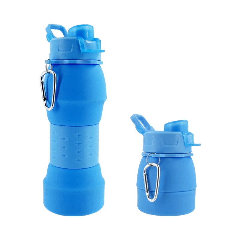 New Silicone Folding Sports Kettle Large Capacity 600ml Outdoor Portable Water Bottle Retractable Water Cup