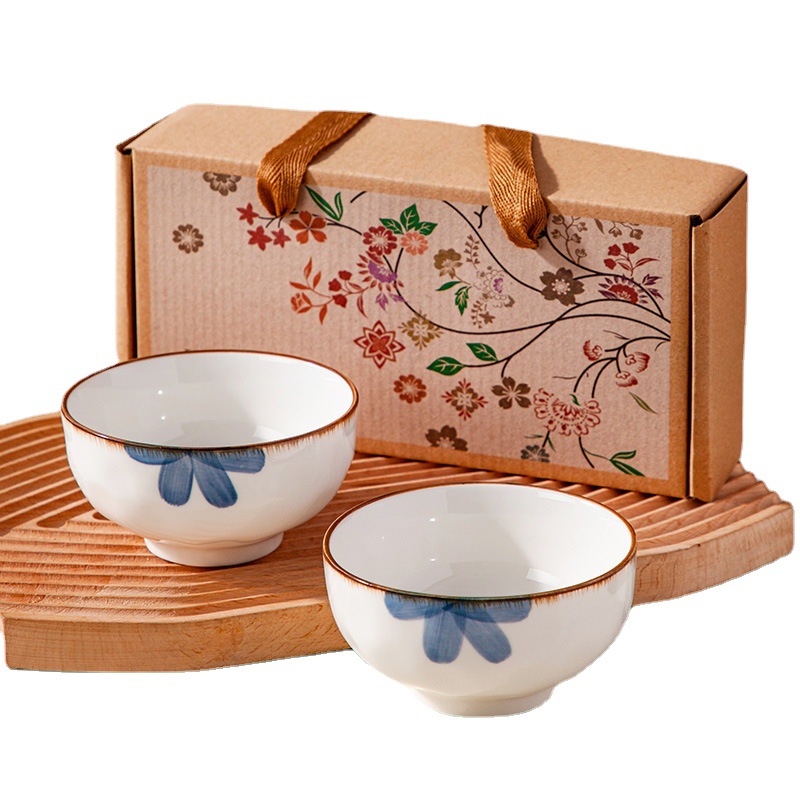 Japanese Ceramic Tableware Gift Bowl Plate Set Ceramic Bowl Gift Opening Gift Business Gift