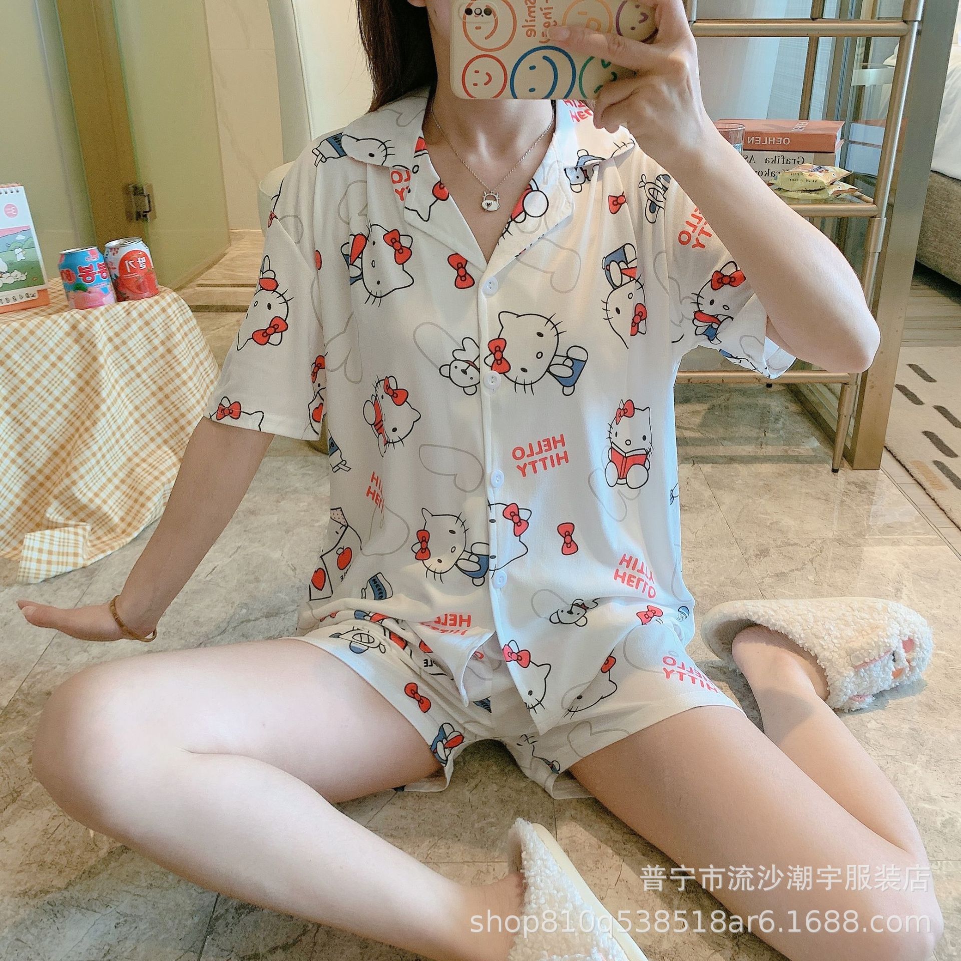Southeast Asia Southeast Asia Pajamas Women's Short-Sleeved Shorts Summer Cartoon Ladies Home Leisure Suit Wholesale