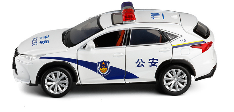 jkm1/32 凌志nx200t警车真人语音六开门逼真警笛声光合金车模玩具