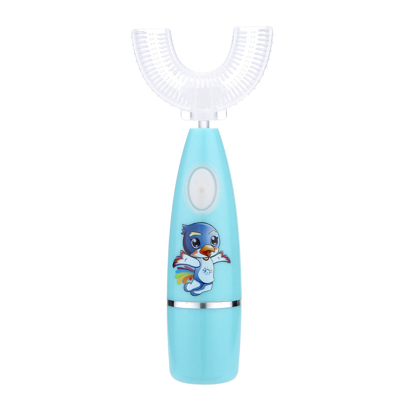 Children's U-Shaped Electric Toothbrush Colorful Light in the Mouth U-Shaped Toothbrush 2-12 Years Old Electric Toothbrush Silicone Soft Bristles Toothbrush
