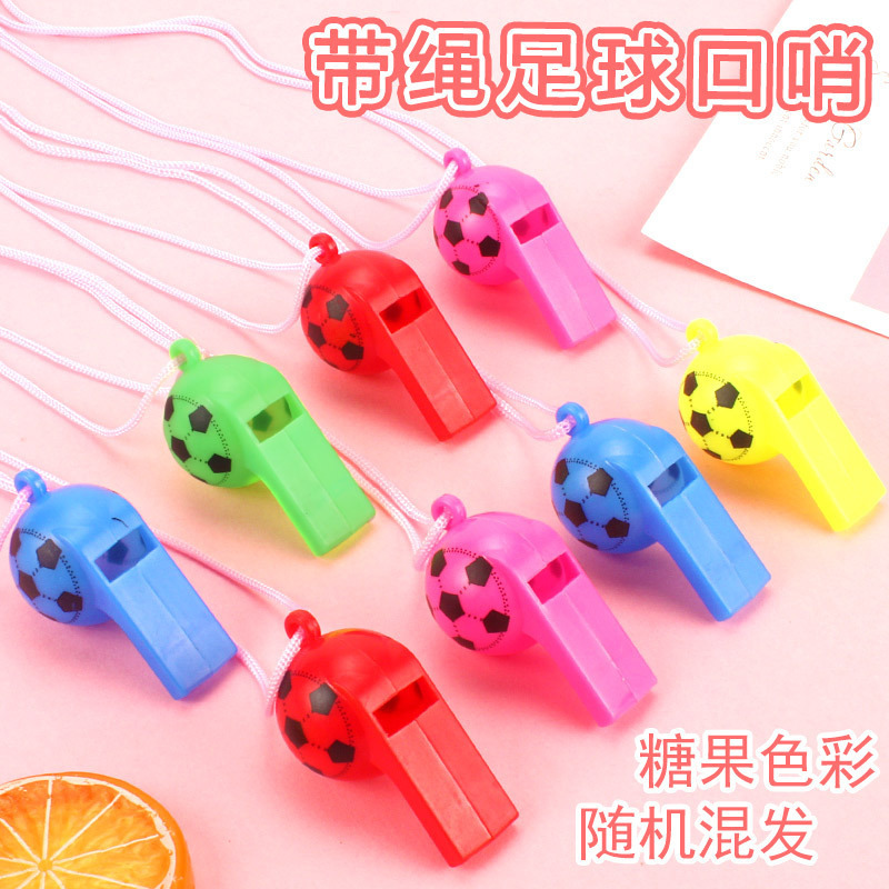 with Rope Football Whistle Referee Whistle Cheerleading with Lanyard Cheering Props Printing Whistle Kindergarten Gifts
