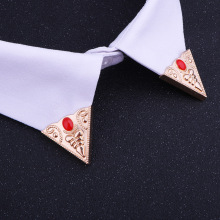 Retro Triangle Metal Brooch Men's Collar Pin Shirt Collar跨