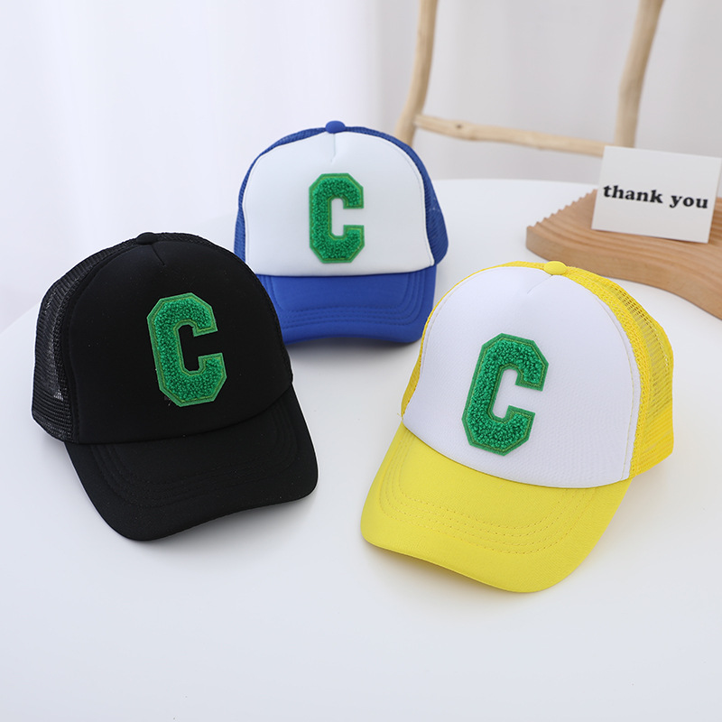 New Children's Baseball Cap Letter C Spring and Summer Boys Sun-Poof Peaked Cap Outdoor Sports Girls Sun Hat Fashion
