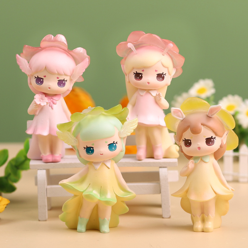 网红潮玩小花仙盲盒创意手办可爱女孩树脂工艺品摆件生日礼物批发