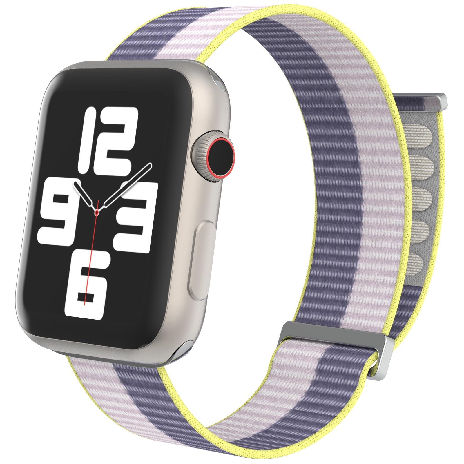 适用苹果智能手表apple watch7尼龙魔术贴表带 回环扣金属链接器