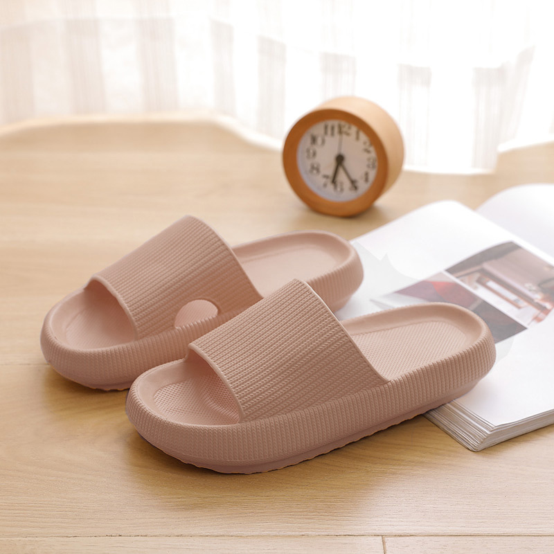 Women's Thick-Soled Home Slippers Summer Indoor Soft and Comfortable Couples Sandals Soft-Soled Bath Mute Slippers