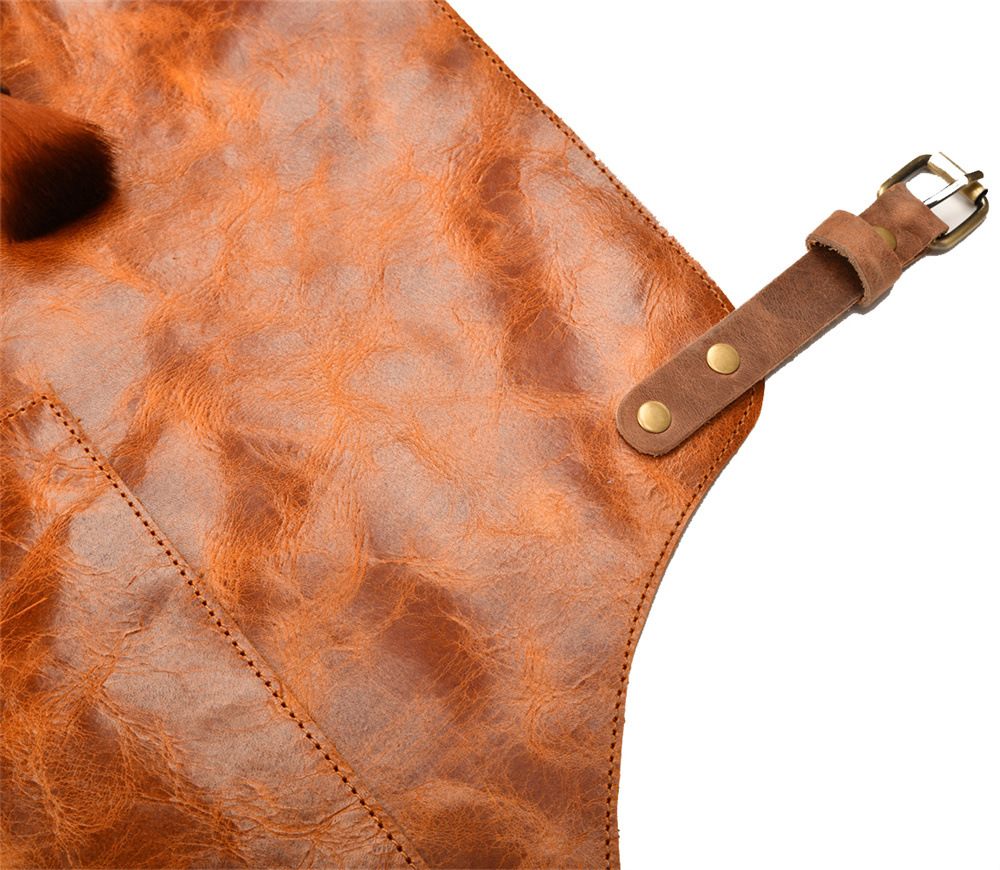 整张全部皮质牛皮真皮头层植鞣革变色皮油蜡皮工作围裙