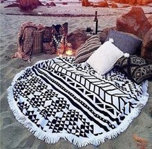 圆形曼荼罗挂毯印度壁挂海滩浴巾瑜伽垫防晒披肩裹裙流苏棉沙滩巾
