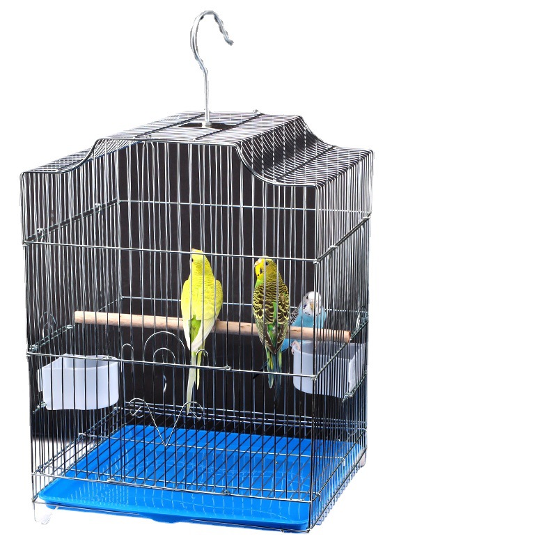 虎皮鹦鹉鸟笼大号不锈钢色八哥玄凤牡丹笼子家用繁殖通用