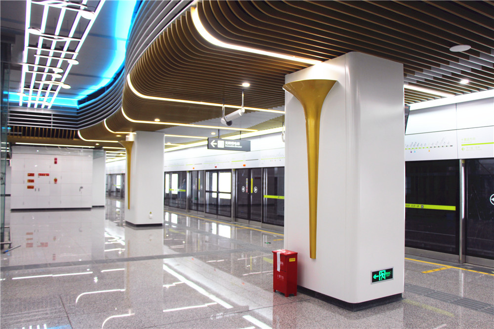 地铁站室内不锈钢仿铜雕塑 室内纯铜金属装饰 市政项目不锈钢包柱