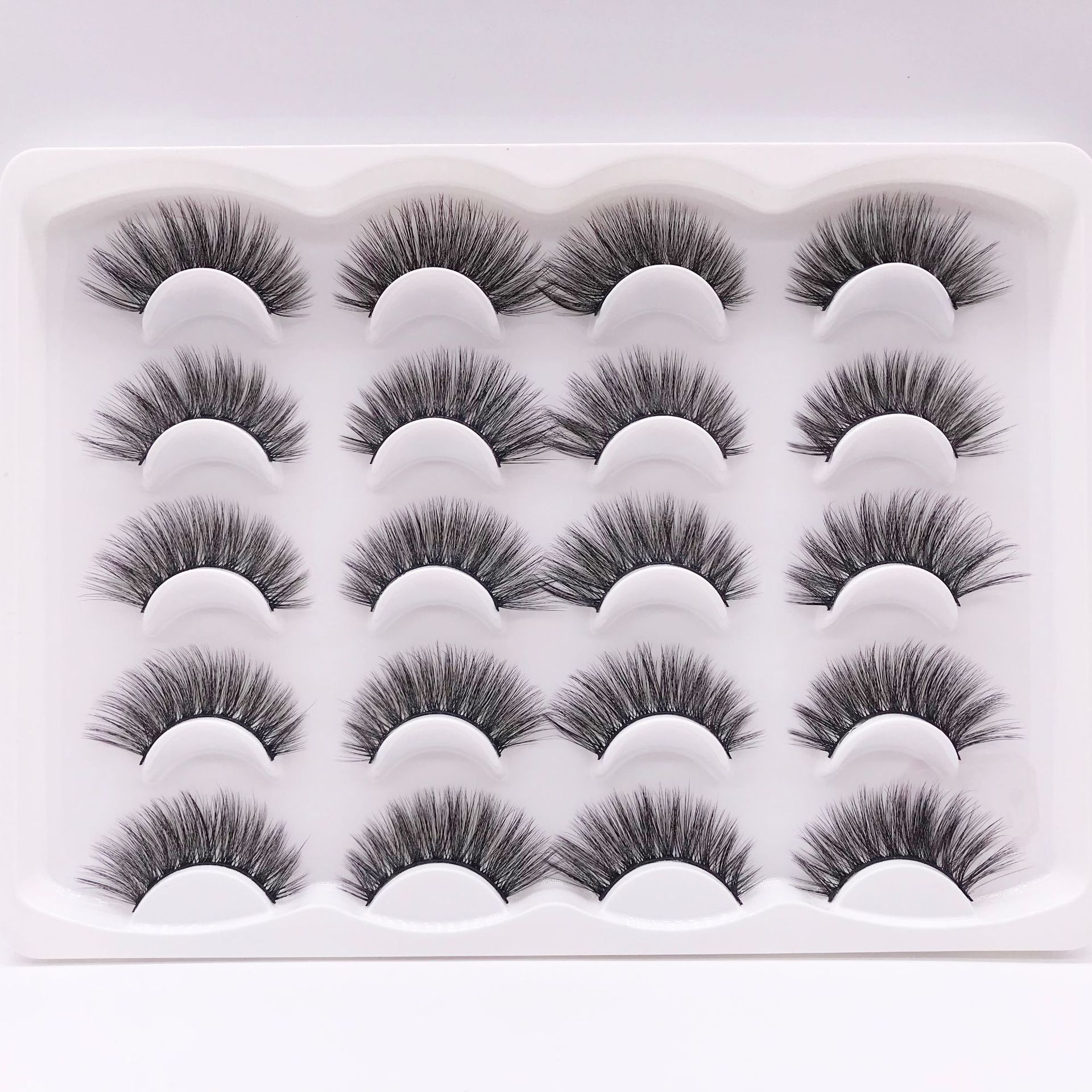 Factory Wholesale Ten Pairs of Three-Dimensional Multi-Layer False Eyelashes 3D Soft Chemical Fiber Eyelash Multiple Options