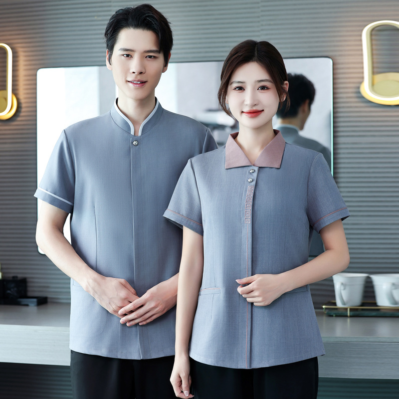 酒店客房物业家政保洁工阿姨保洁服 保洁工作服短袖t恤夏季-阿里巴巴