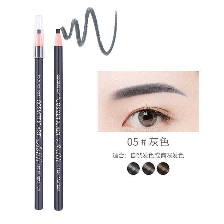 Olie 1818 Line Drawing Eyebrow Pencil Waterproof Not Smudge Genuine Goods Wooden Hard Core Wholesale Eyebrow Powder for Makeup Artists