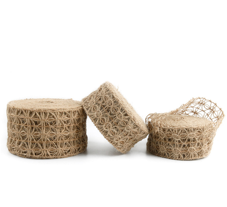 diy复古婚礼7cm镂空蜘蛛网麻布卷 家居装饰 圣诞派对装饰 麻绳