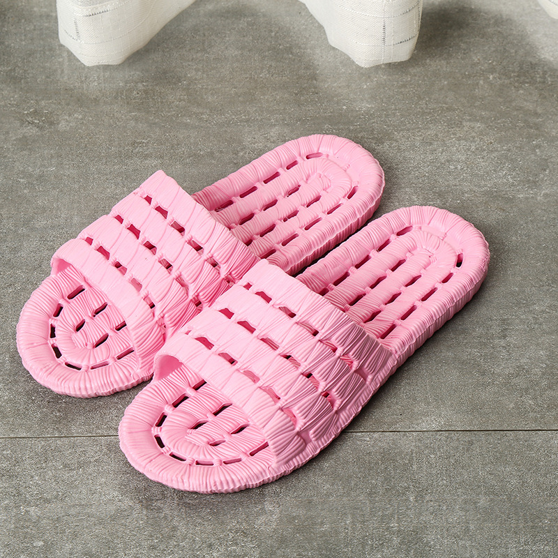 Couple Leaking Slippers Indoor Non-Slip Bath Home Bathroom Slippers Four Seasons Quick-Drying Soft Bottom Leaking Slippers Eva