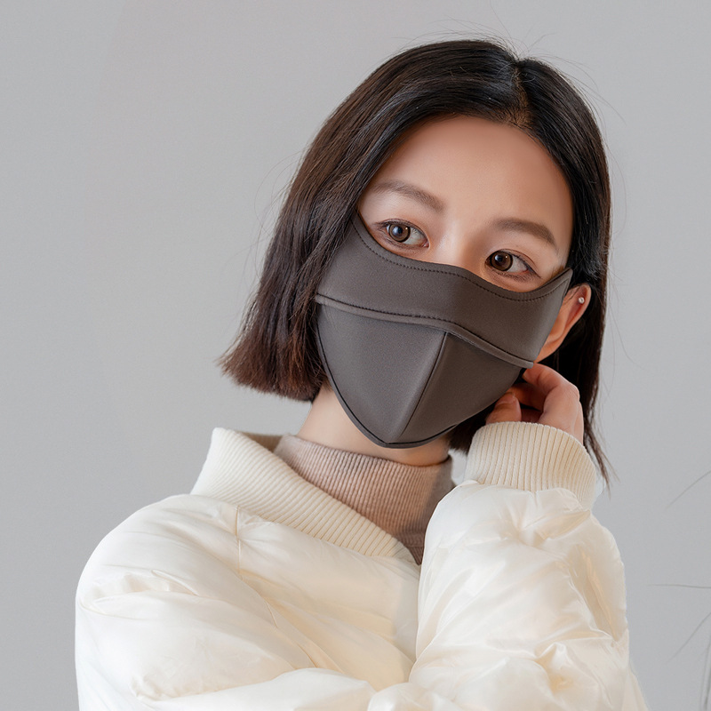 2023 Winter New 5D Stereo Space Capsule Sun Protection Fleece-lined Thermal and Windproof Mask Mask Eye Protection Face Small