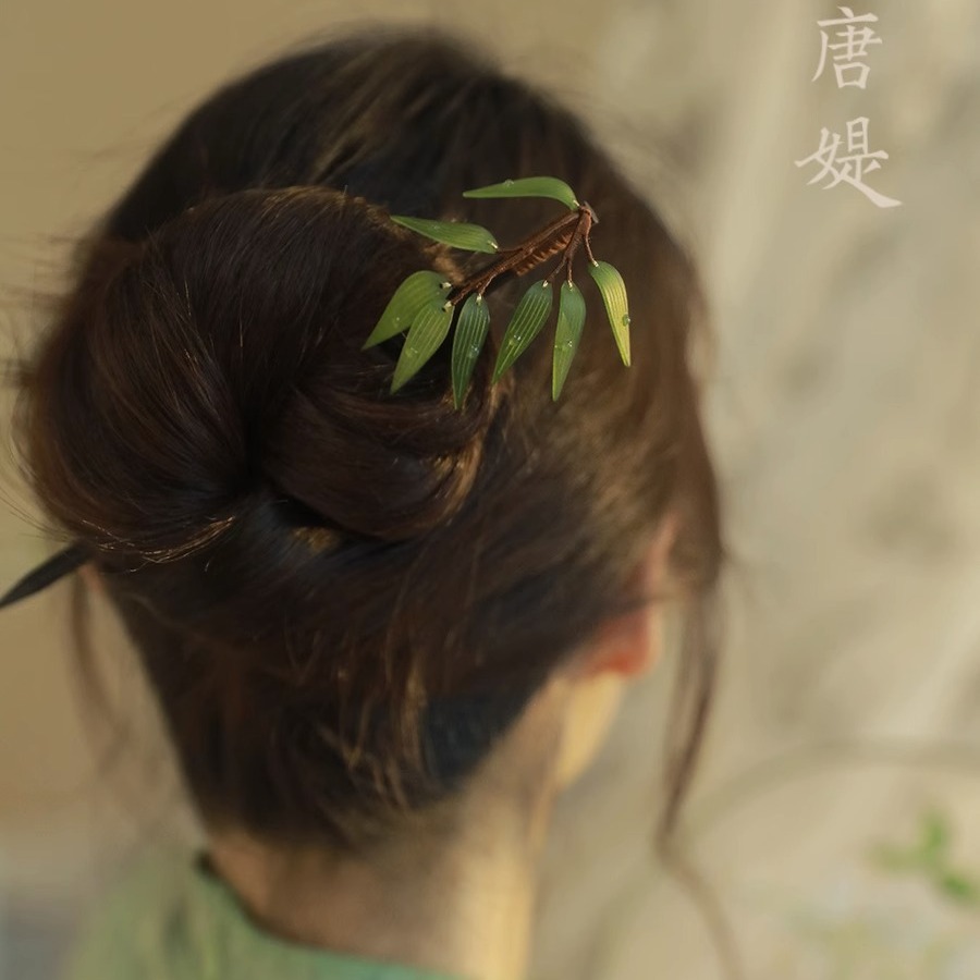 new chinese style bamboo hairpin high-grade cheongsam plate hairpin women‘s ancient style han chinese clothing headdress chinese style step shake hair accessories