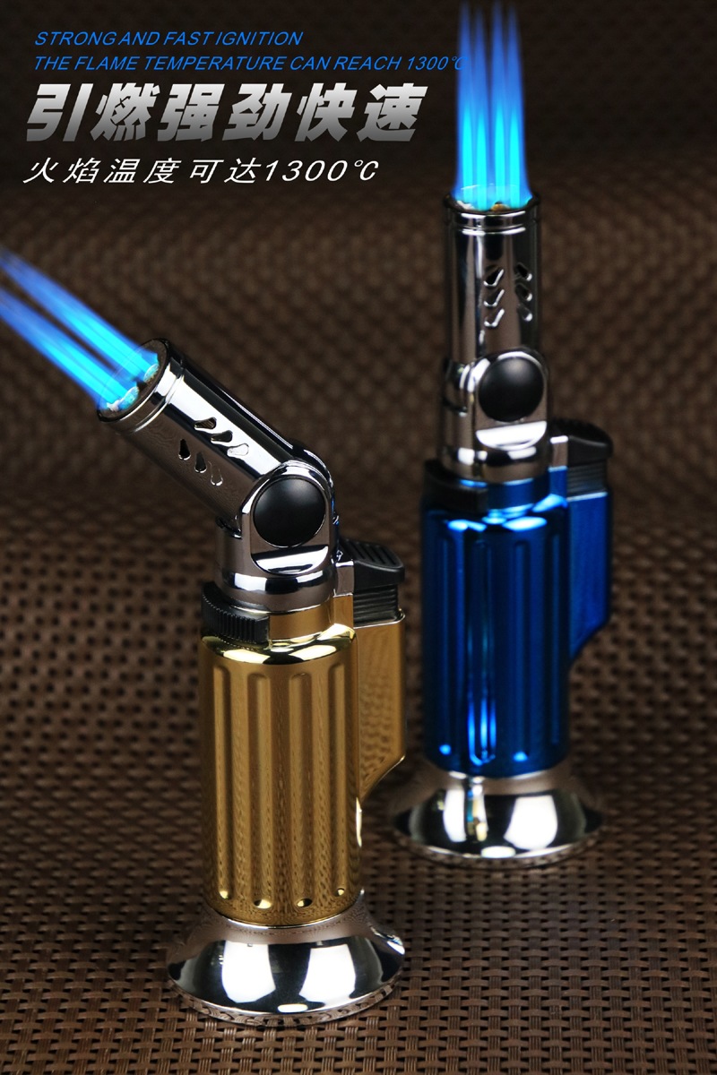 新款高温四直冲喷枪打火机h2005 旋转火头户外点炭烧烤 跨境 批发