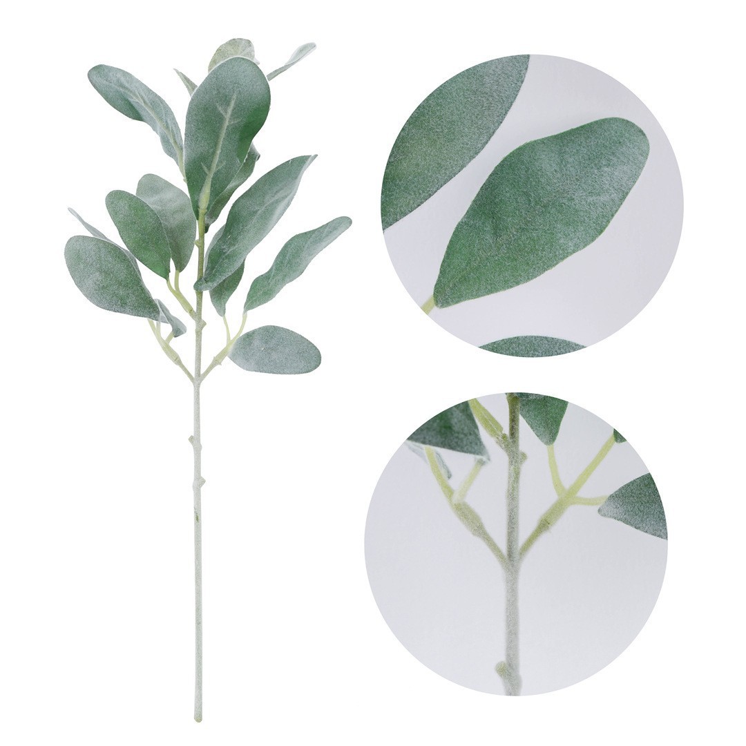 植绒柠檬叶婚礼装饰家居样版间装饰仿真兔儿叶跨境仿真植绒兔耳叶