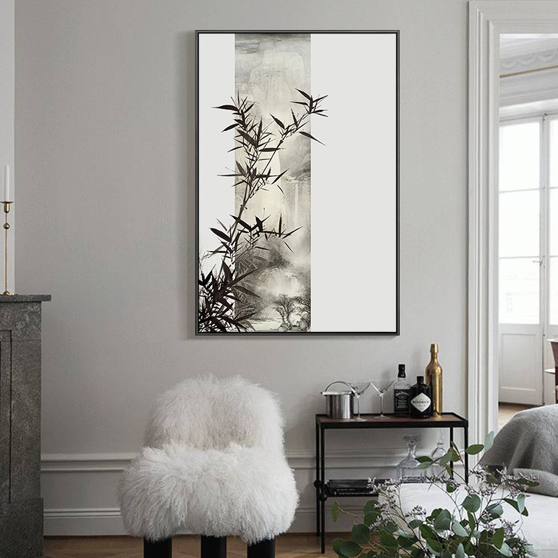 松 竹 中国风入户玄关装饰画客厅走廊过道新中式挂画禅意茶室书房