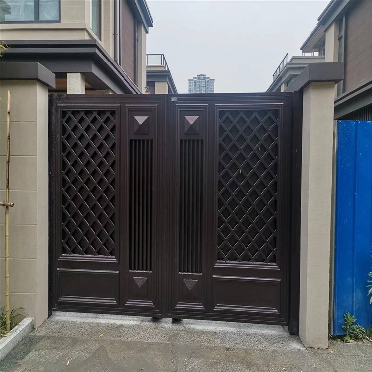 南京高端铝艺别墅庭院门自建房别墅庭院新中式铝合金大门定制安装