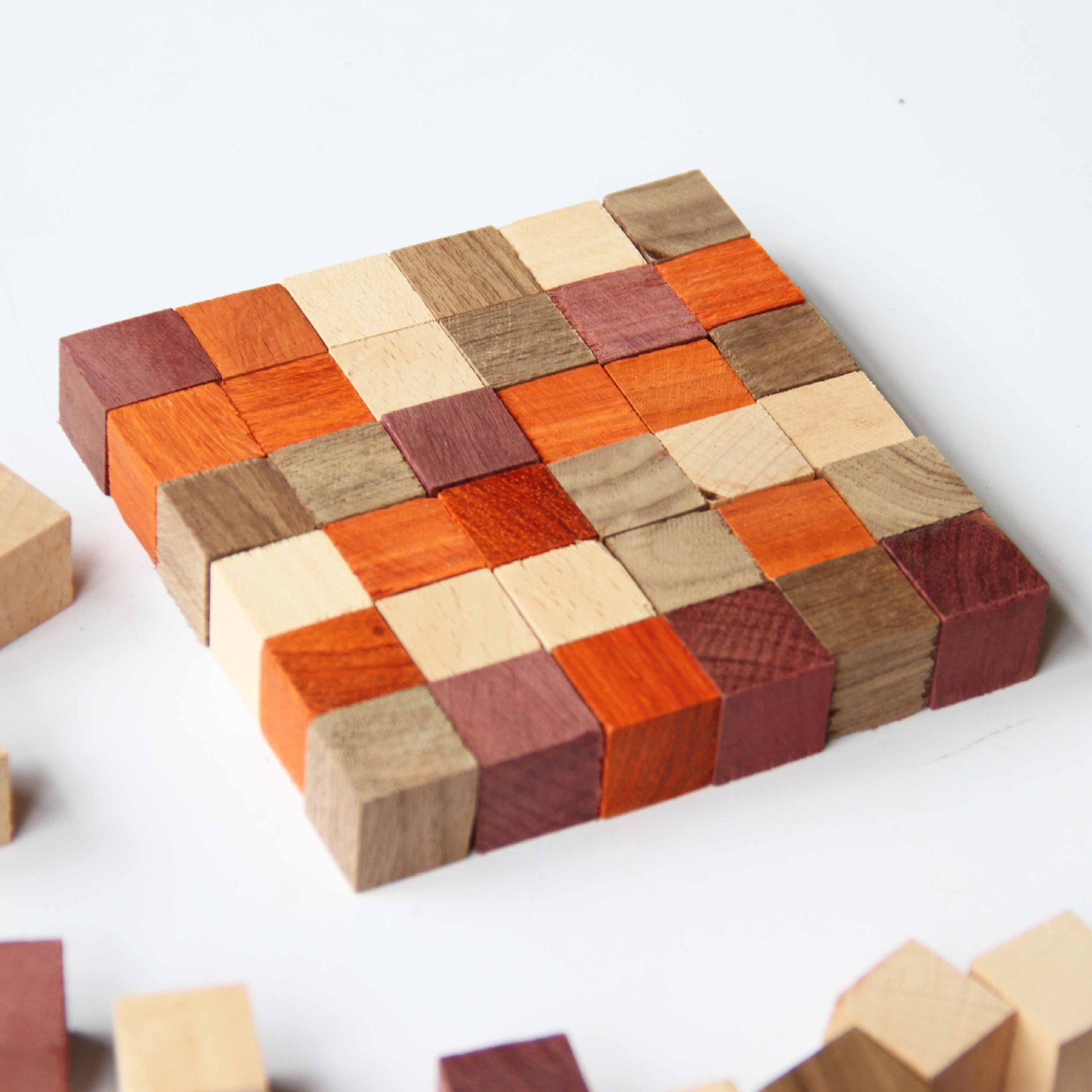 批发木料 diy小方块 拼图方块料 黑胡桃紫光檀科檀榉木料2*2*2