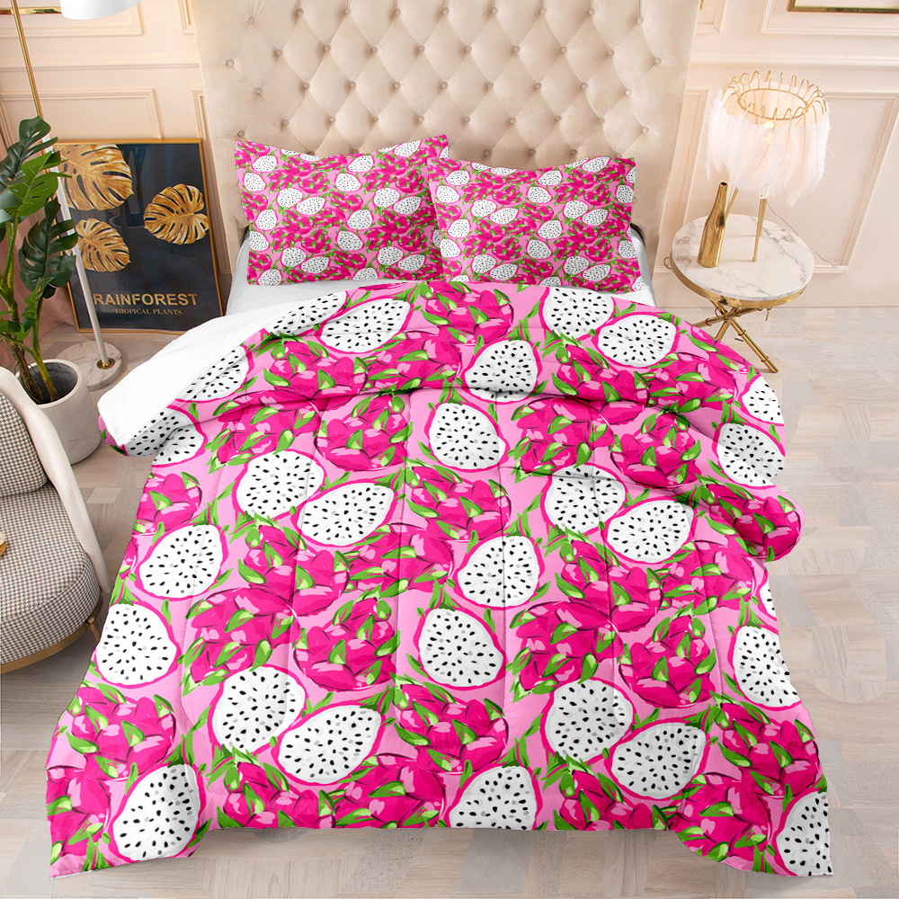水果印花被子外贸批发小清新火龙果跨境被褥家纺床上用品厂家直销