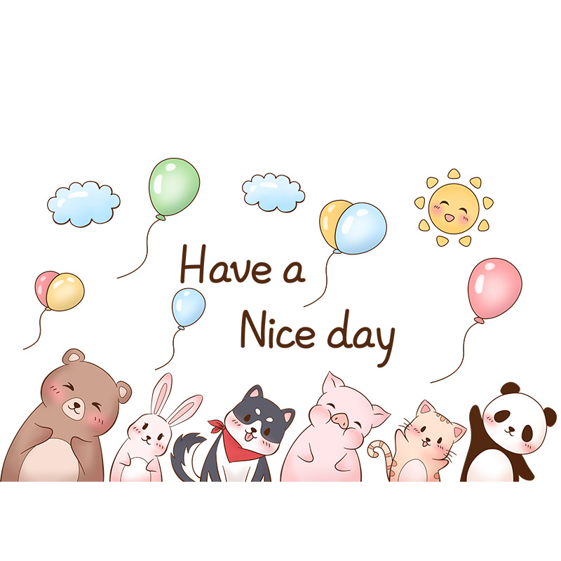 卡通可爱儿童墙贴画玻璃门贴纸幼儿园环创窗户贴双面装饰图案防撞