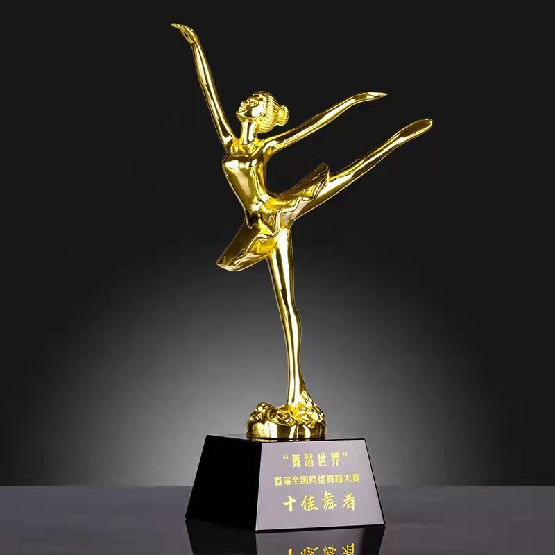 金属小金人跳舞水晶奖杯跳舞学校儿童舞蹈拉丁芭蕾广场舞瑜伽奖品