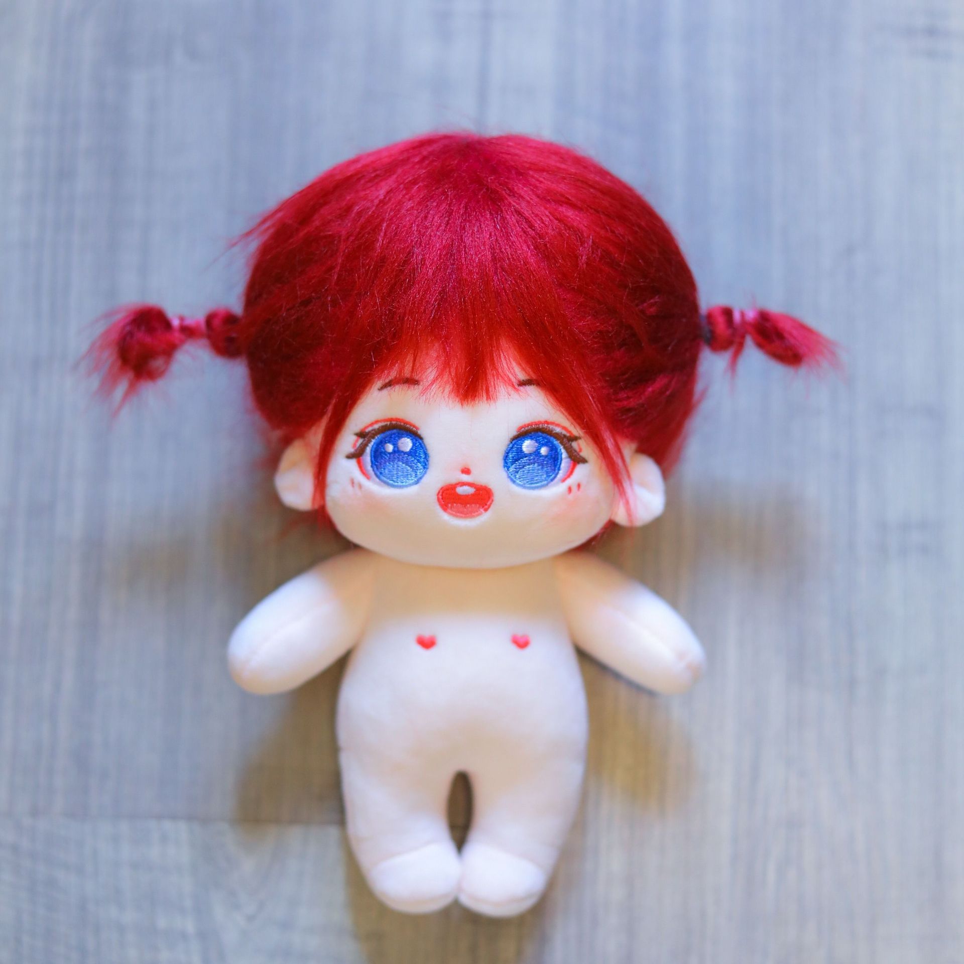 20cm网红无属性炸毛棉花娃娃沁红妍裸娃女孩礼物换装玩偶