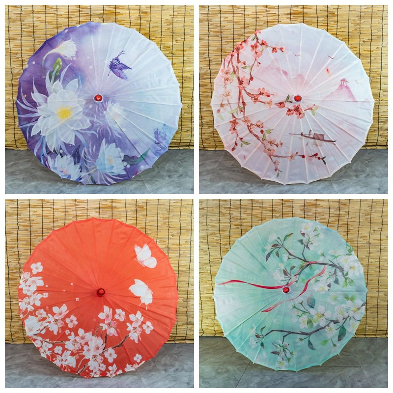 Ancient Style Craft Umbrella Antique Photography Ceiling Decoration Oiled Paper Umbrella Cheongsam Catwalk Wedding Flower Umbrella Chinese Style Dance Umbrella