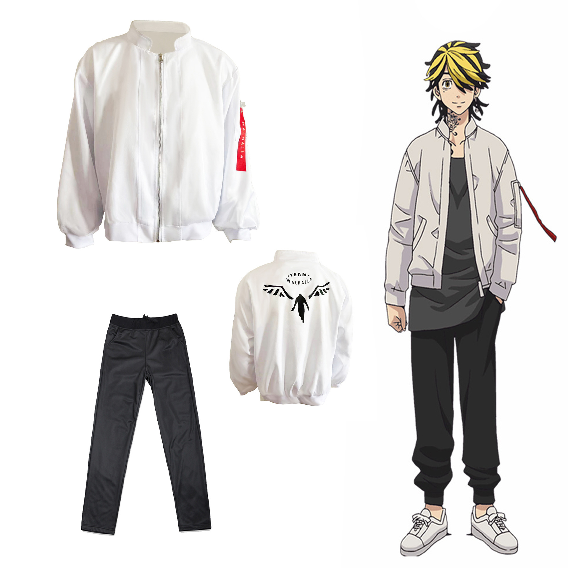 2021日漫新款 东京复仇者加绒立领刺绣夹克cosplay动漫周边外套男