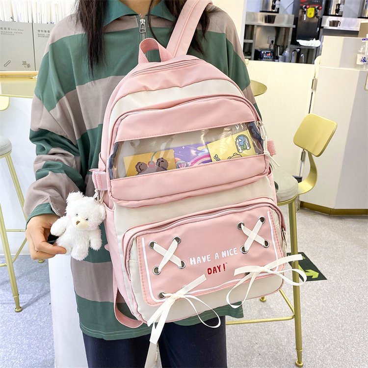 2022 Spring New Junior High School Student Fresh Large Capacity Schoolbag Korean Style Women's Casual Backpack Wholesale