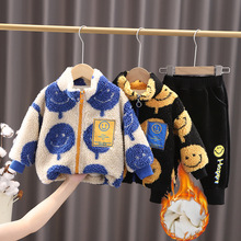 跨境童装冬季新款童装冬装男女童宝宝婴幼儿童套装长袖套装两件套
