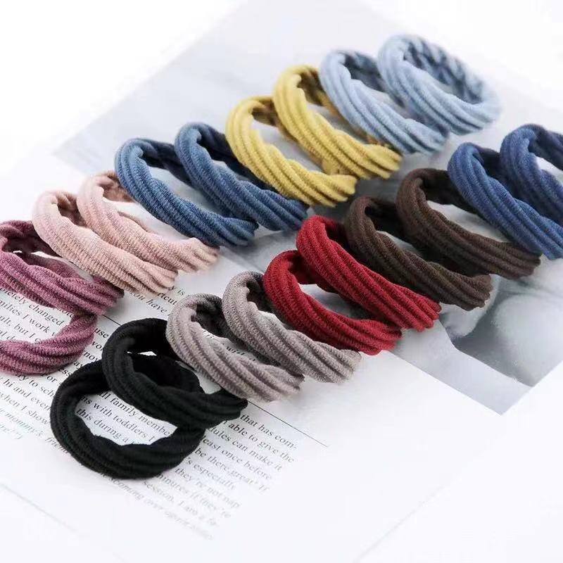 Korean Style Seamless High Elastic Base Jacquard Towel Ring Base Tie Hair Oak Color Rubber Band Hair Accessories Head Rope