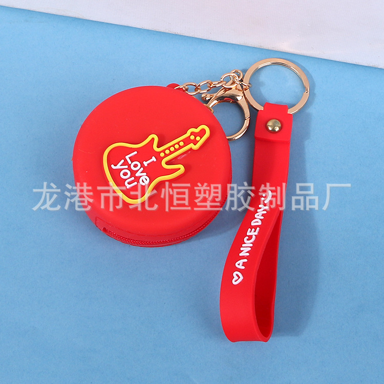 Wholesale Cartoon Silicone Coin Purse Small Wallet Keychain Lanyard round Backpack Hanging Ornament Small Gift Printed Logo